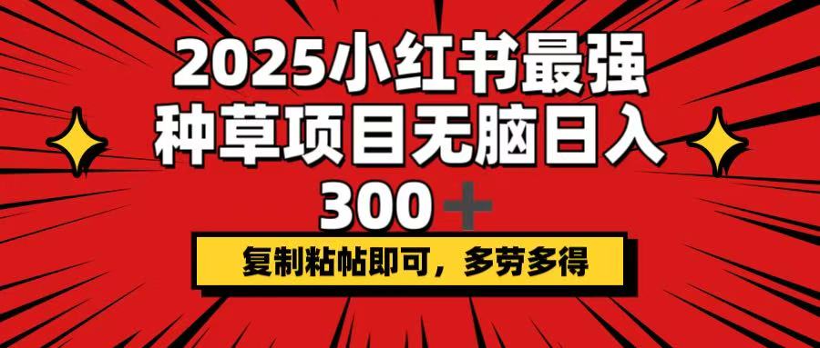 2025小红书最强种草项目，无脑日入300+，复制粘帖即可，多劳多得耀梦项目-副业赚钱-互联网创业-资源整合耀梦网赚