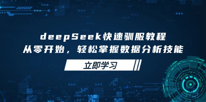 deepSeek快速驯服教程，从零开始，轻松掌握数据分析技能耀梦项目-副业赚钱-互联网创业-资源整合耀梦网赚