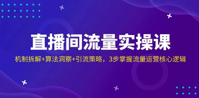 直播间流量实操课：机制拆解+算法洞察+引流策略，3步掌握流量运营核心逻辑耀梦项目-副业赚钱-互联网创业-资源整合耀梦网赚