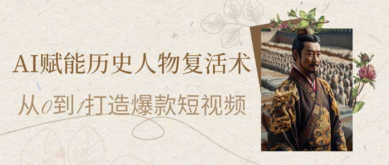 AI赋能历史人物复活术：从0到1打造爆款短视频耀梦项目-副业赚钱-互联网创业-资源整合耀梦网赚