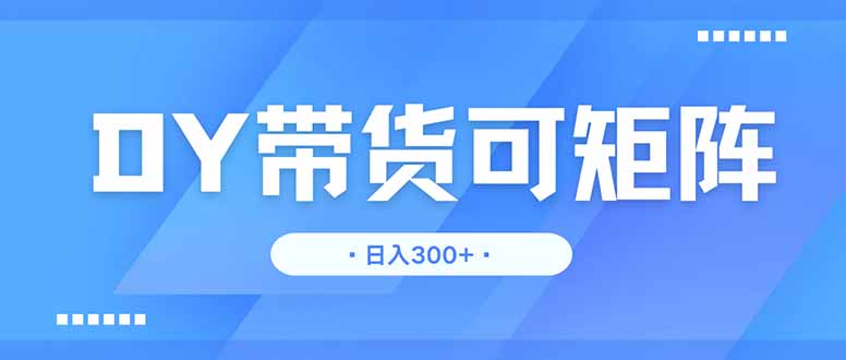 DY带货，日入300＋矩阵无上限耀梦项目-副业赚钱-互联网创业-资源整合耀梦网赚